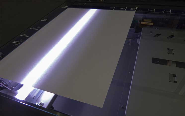 Large format scanner to scan and digitize oversized blueprints, documents, and more.